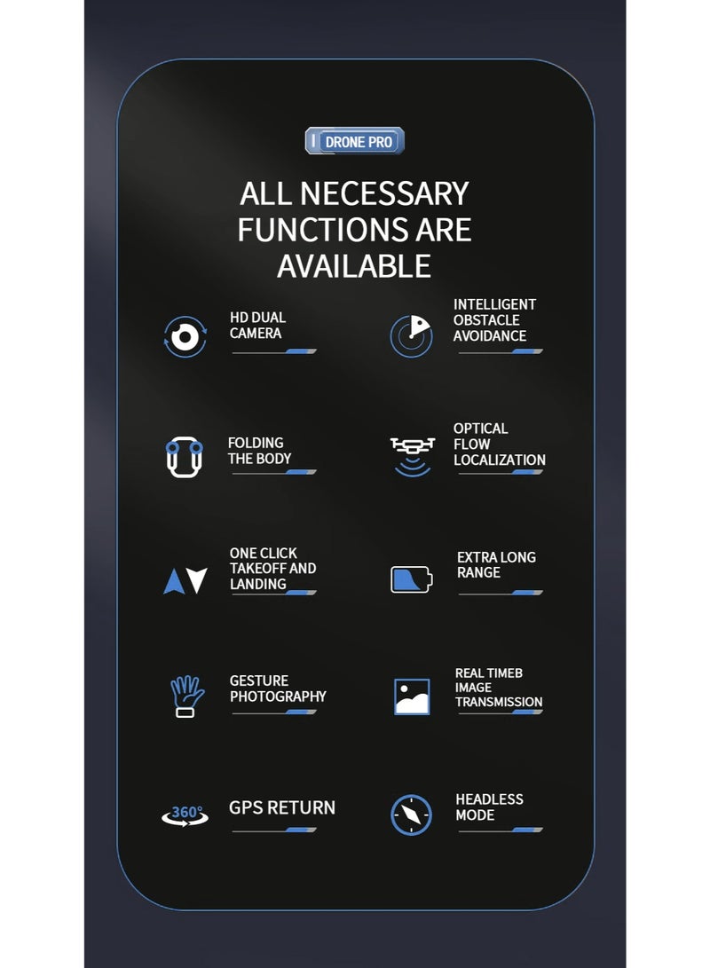 epicarma Foldable RC Drone with Dual 4K HD Camera, Optical Flow Positioning, Obstacle Avoidance, Brushless Motor, WiFi FPV, Headless Mode, One-Key Takeoff/Landing, LED Lights, Gesture Control, Beginner Drone for Kids & Adults - Image 3